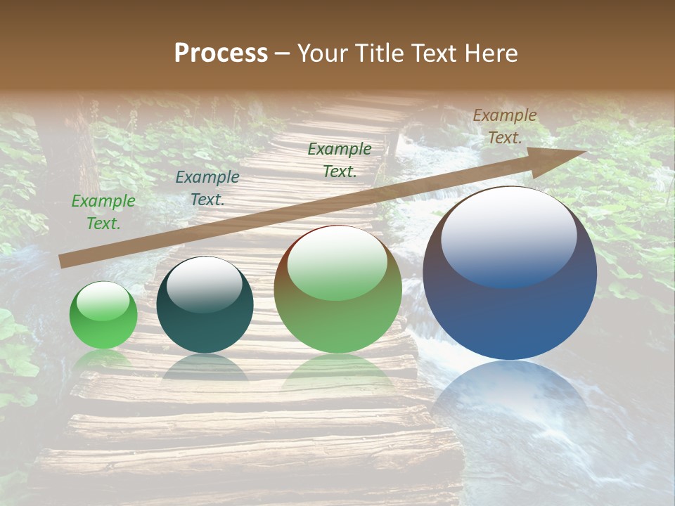 River Blue Leaf PowerPoint Template