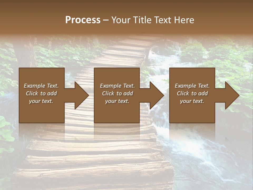 River Blue Leaf PowerPoint Template