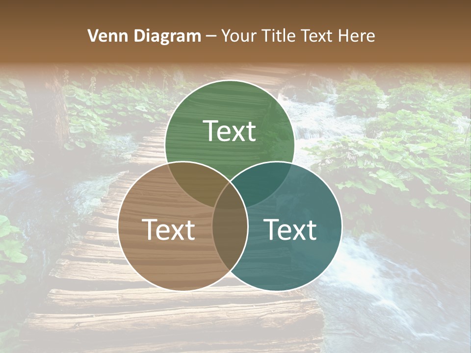 River Blue Leaf PowerPoint Template