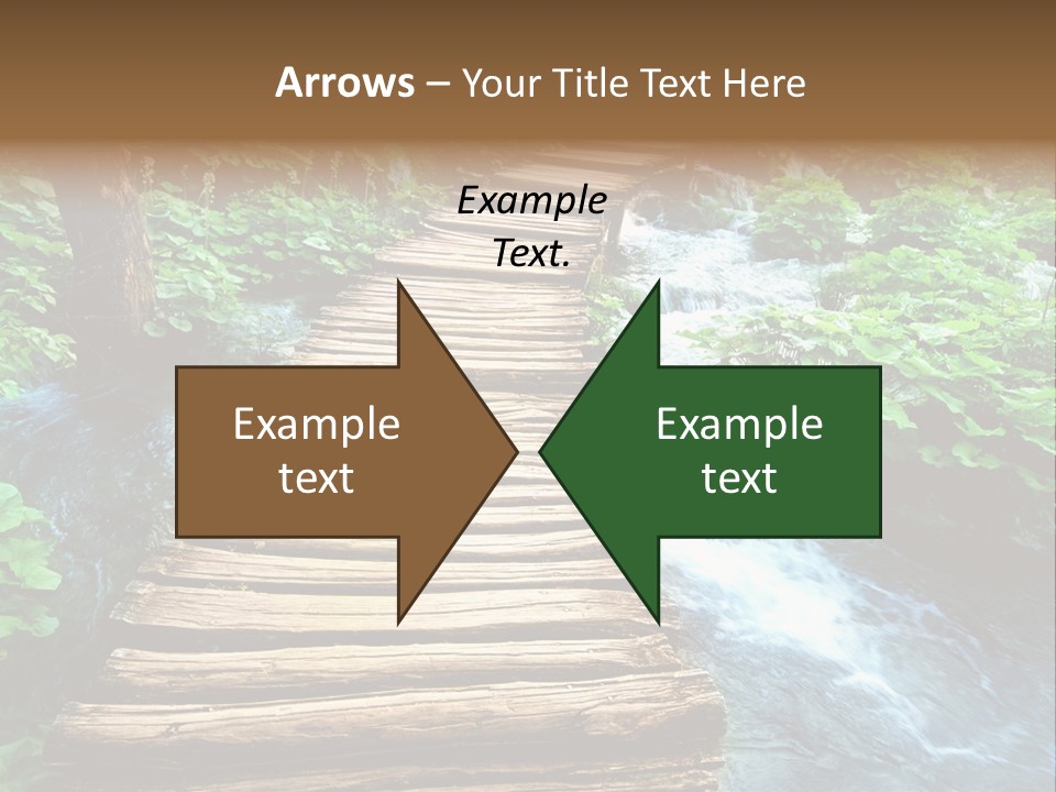 River Blue Leaf PowerPoint Template