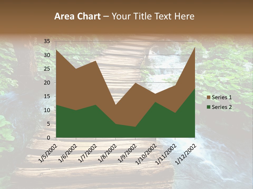 River Blue Leaf PowerPoint Template
