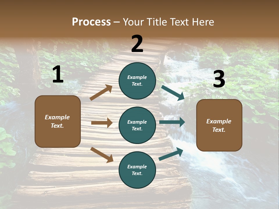 River Blue Leaf PowerPoint Template