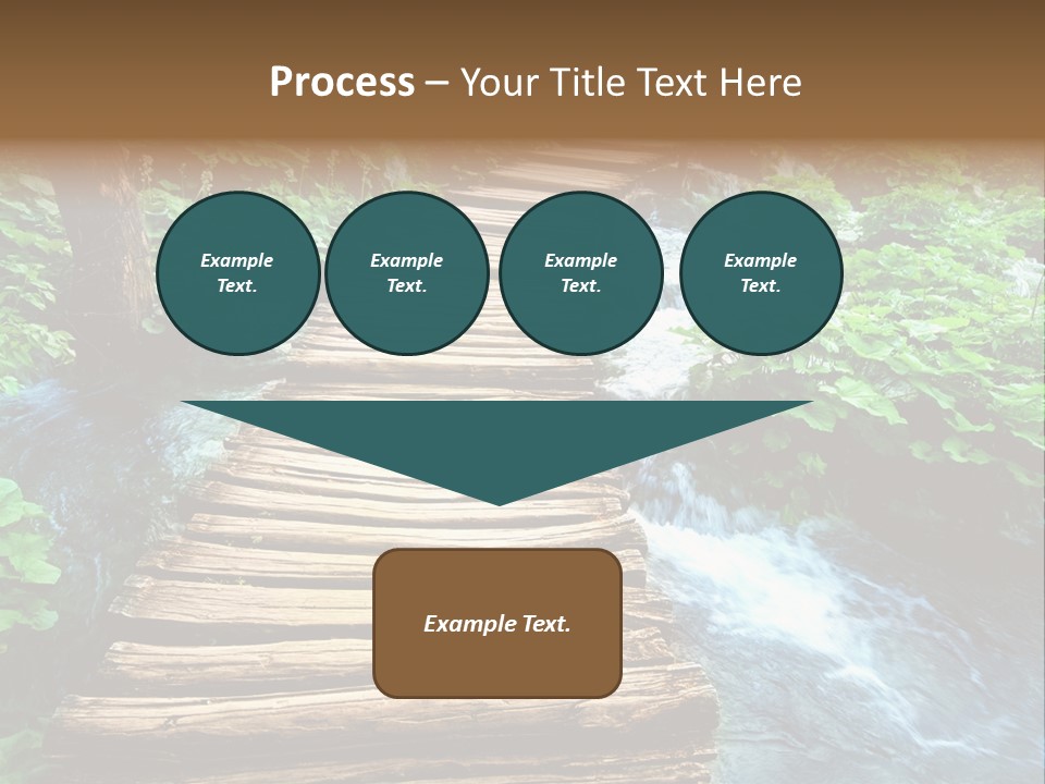 River Blue Leaf PowerPoint Template