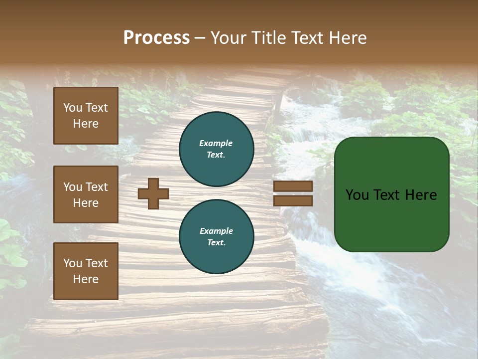River Blue Leaf PowerPoint Template