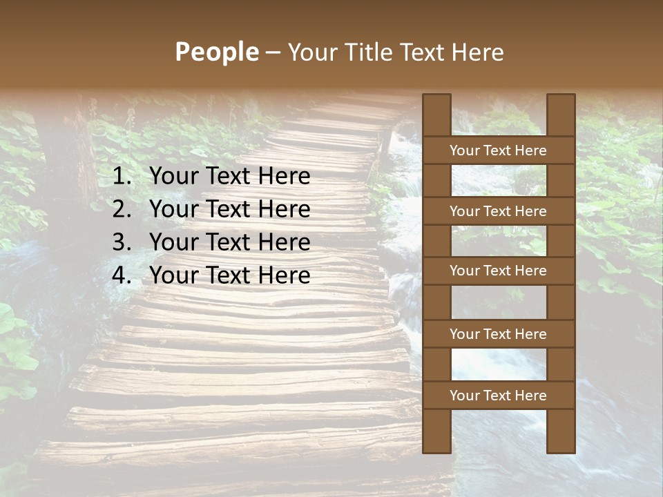 River Blue Leaf PowerPoint Template