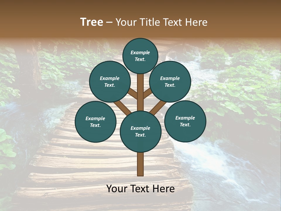 River Blue Leaf PowerPoint Template