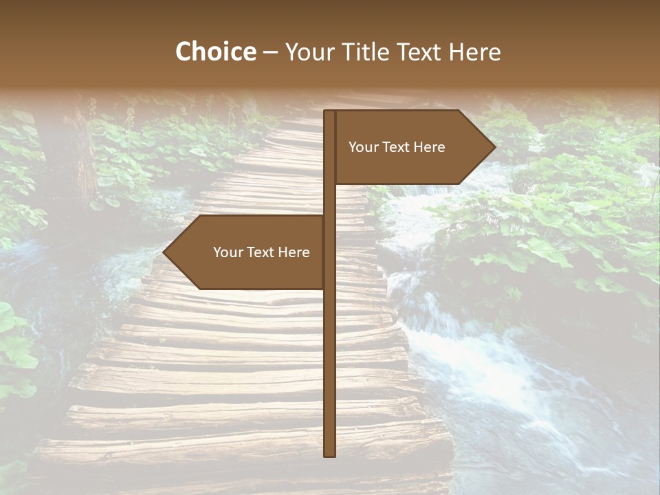 River Blue Leaf PowerPoint Template