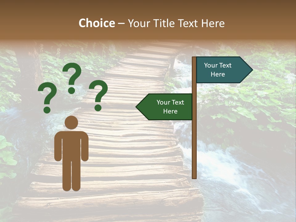 River Blue Leaf PowerPoint Template