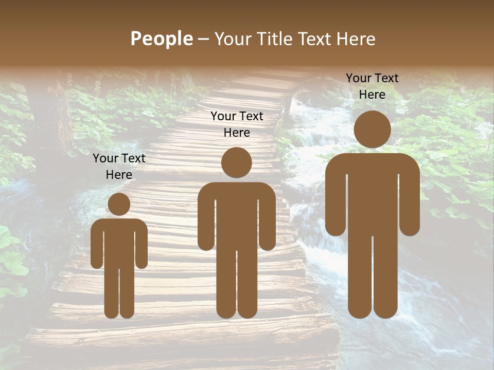 River Blue Leaf PowerPoint Template