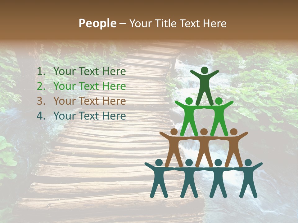 River Blue Leaf PowerPoint Template