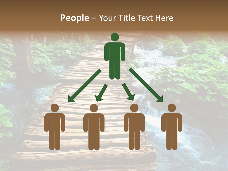 River Blue Leaf PowerPoint Template