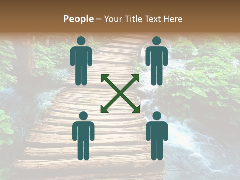 River Blue Leaf PowerPoint Template