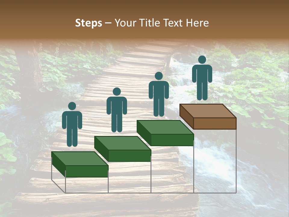 River Blue Leaf PowerPoint Template