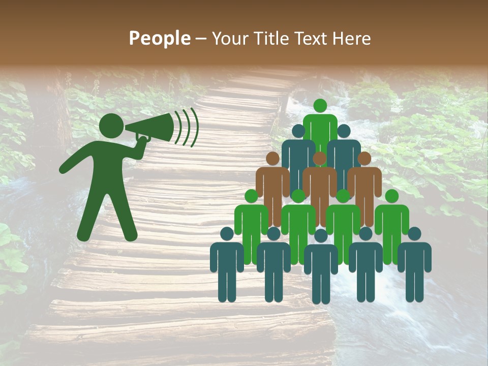 River Blue Leaf PowerPoint Template