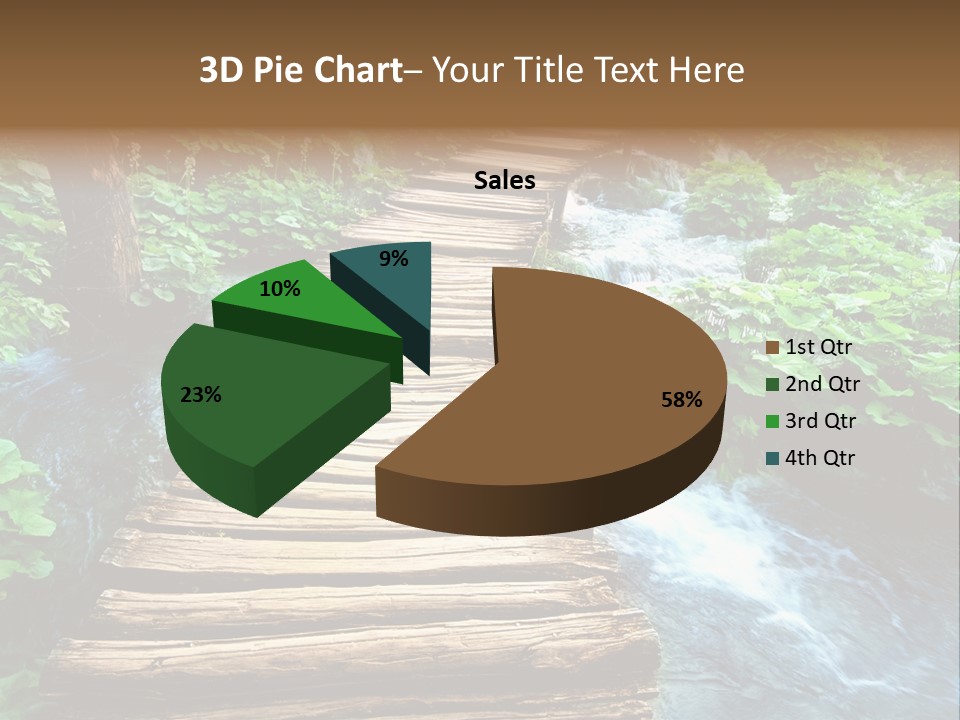 River Blue Leaf PowerPoint Template