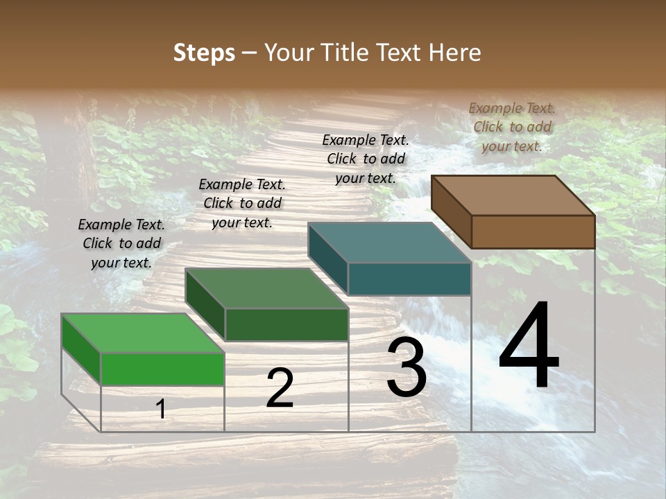 River Blue Leaf PowerPoint Template