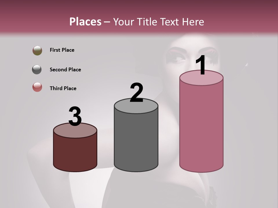 Caucasian Posing Cosmetics PowerPoint Template