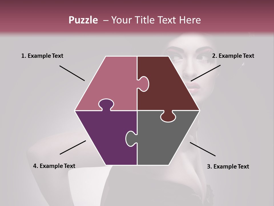 Caucasian Posing Cosmetics PowerPoint Template