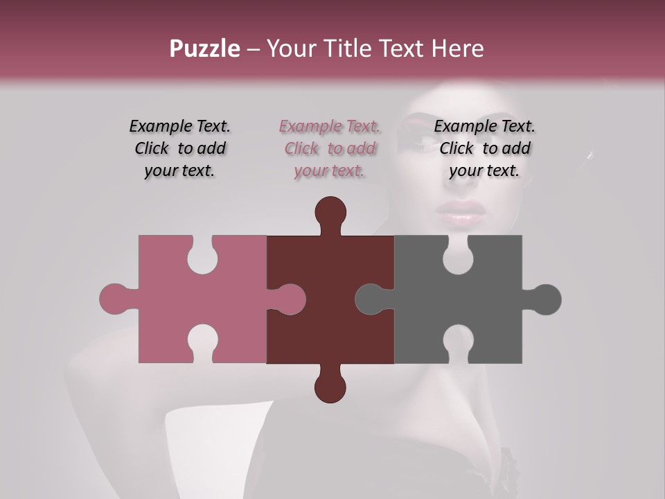 Caucasian Posing Cosmetics PowerPoint Template