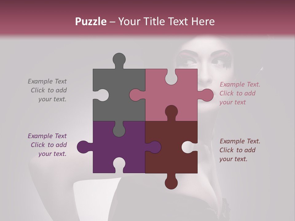 Caucasian Posing Cosmetics PowerPoint Template