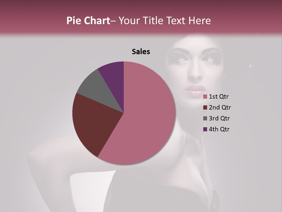 Caucasian Posing Cosmetics PowerPoint Template