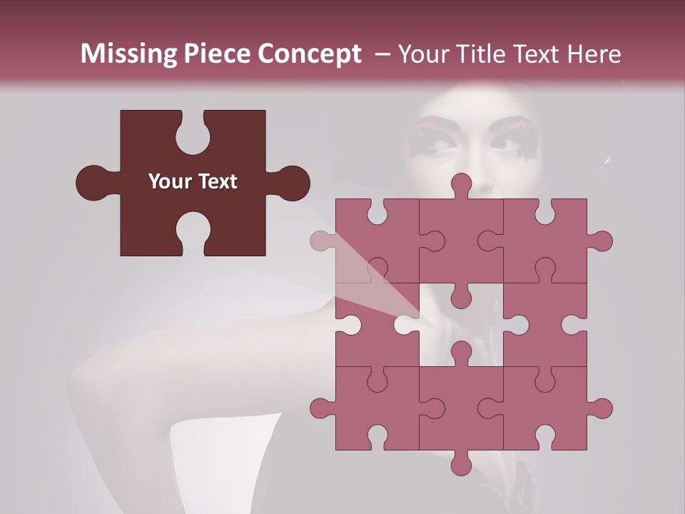 Caucasian Posing Cosmetics PowerPoint Template