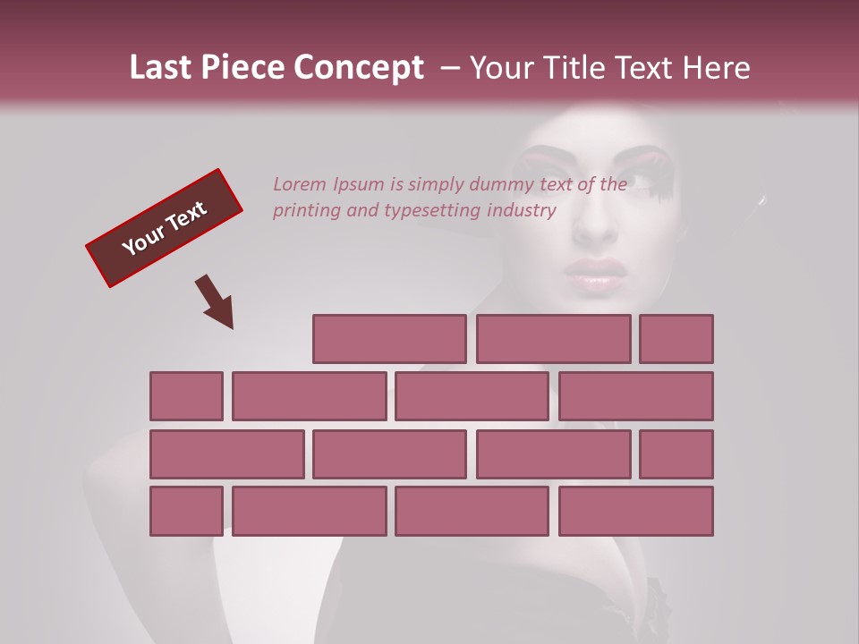 Caucasian Posing Cosmetics PowerPoint Template