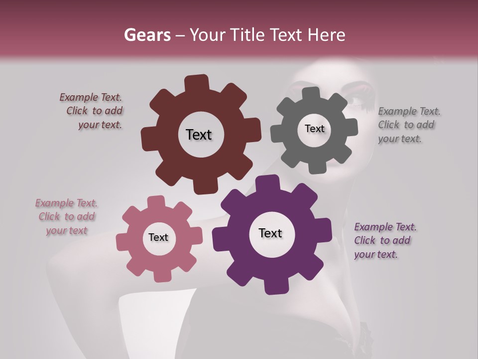 Caucasian Posing Cosmetics PowerPoint Template