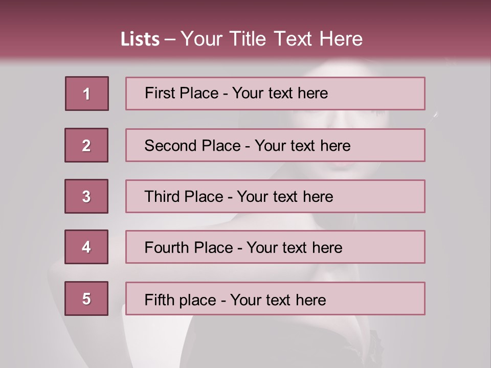 Caucasian Posing Cosmetics PowerPoint Template
