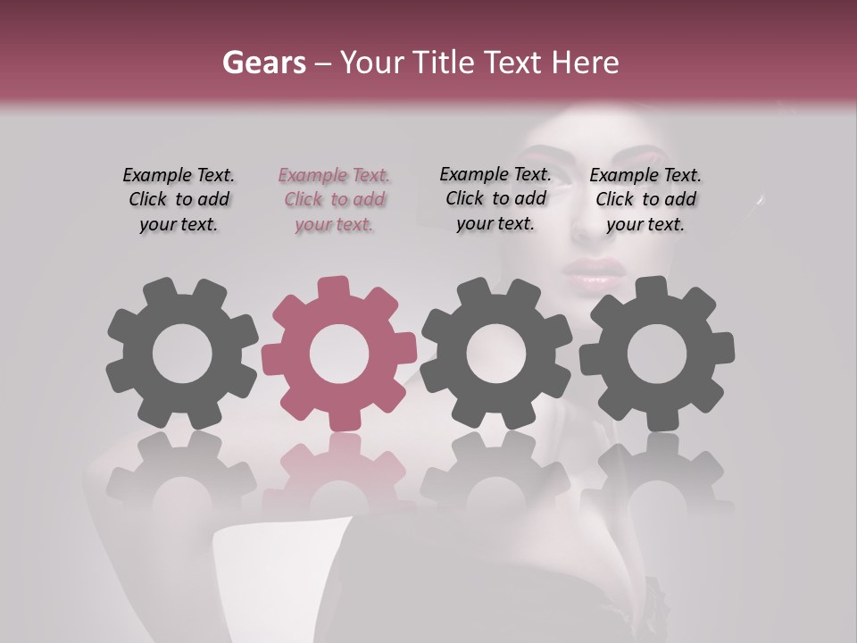 Caucasian Posing Cosmetics PowerPoint Template