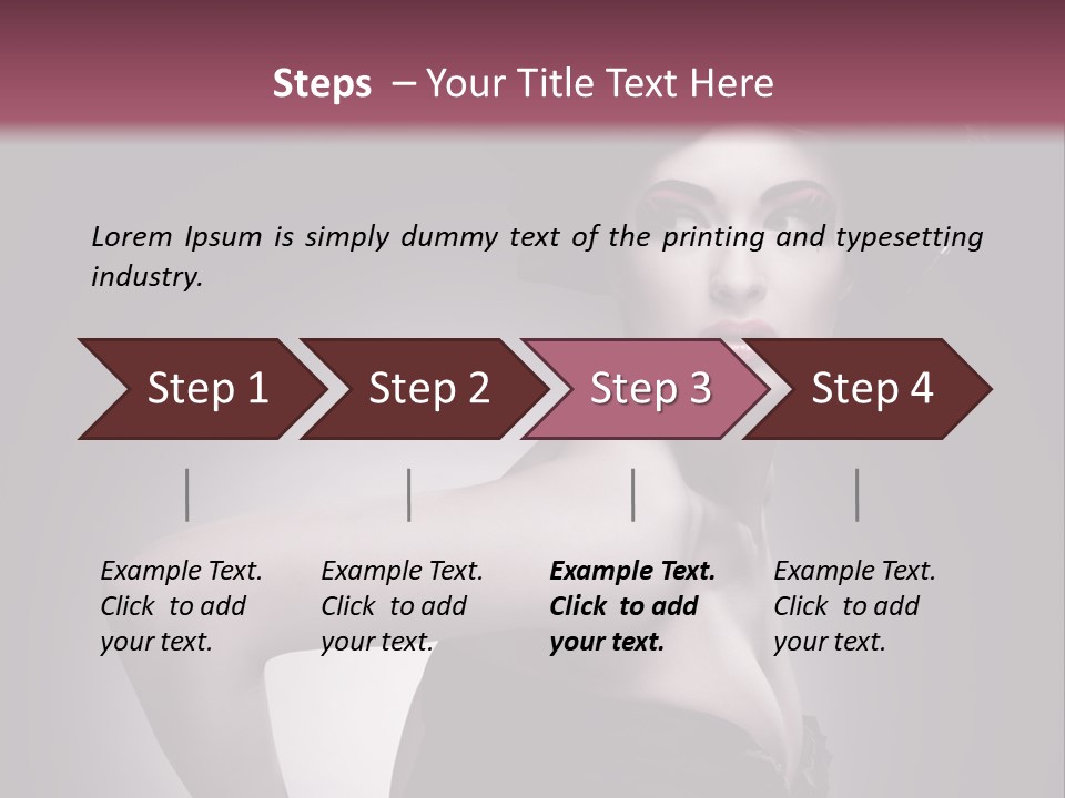 Caucasian Posing Cosmetics PowerPoint Template
