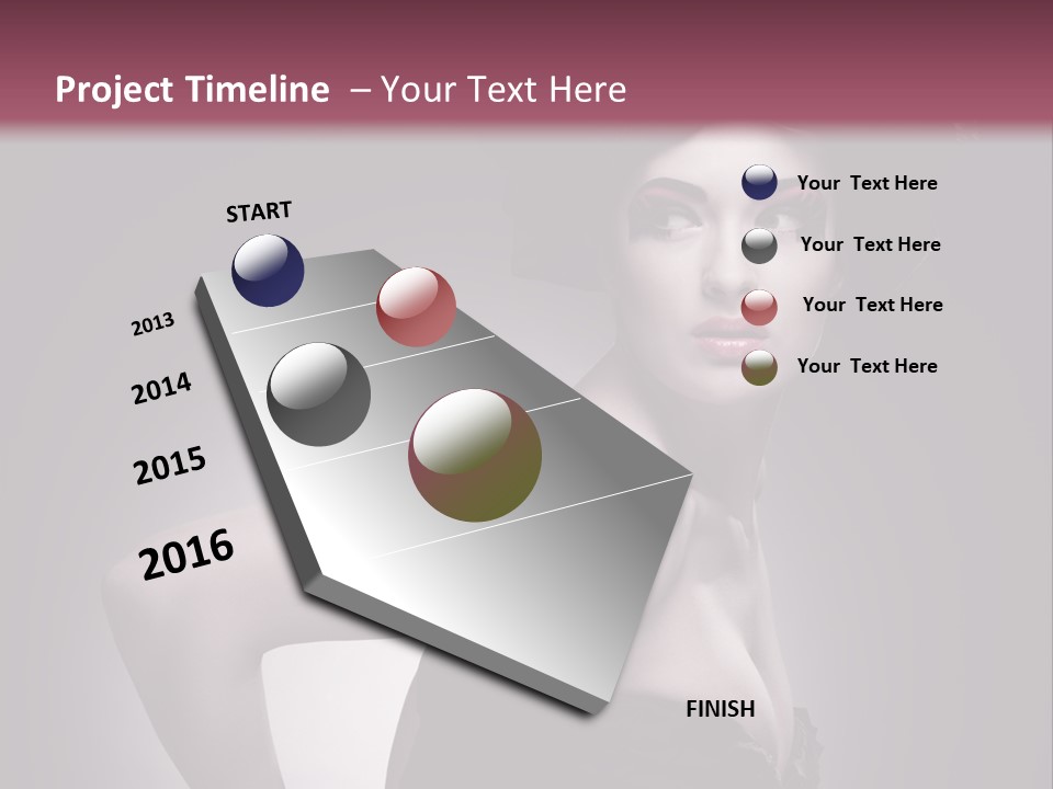 Caucasian Posing Cosmetics PowerPoint Template