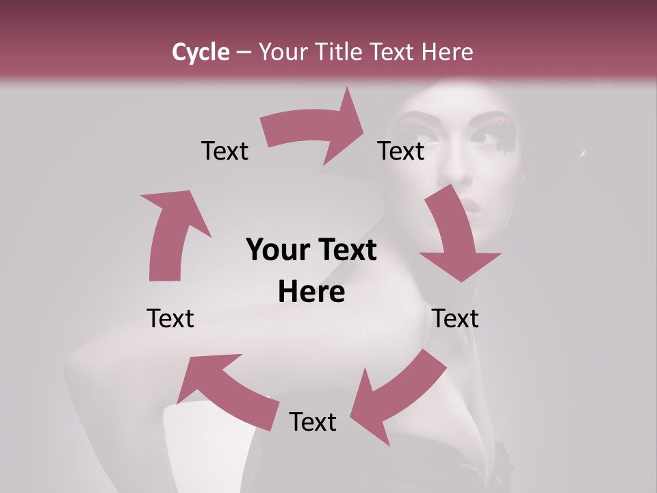 Caucasian Posing Cosmetics PowerPoint Template