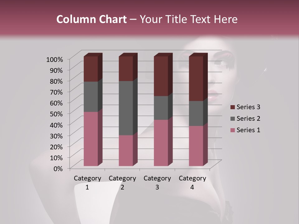 Caucasian Posing Cosmetics PowerPoint Template