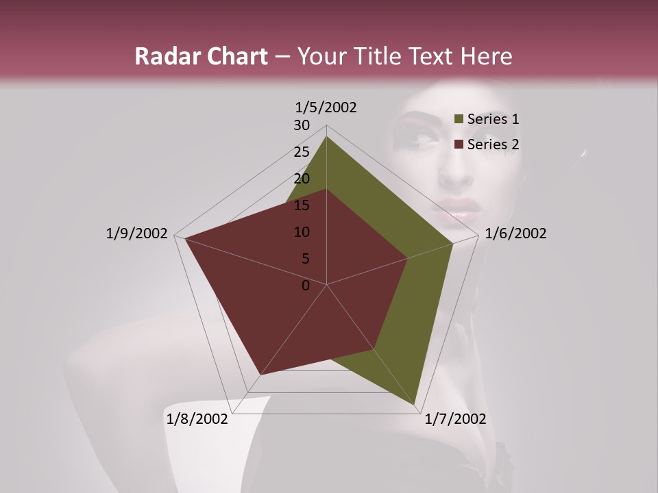 Caucasian Posing Cosmetics PowerPoint Template