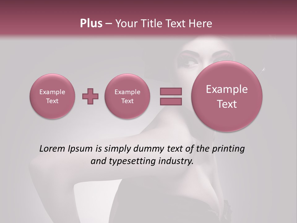 Caucasian Posing Cosmetics PowerPoint Template