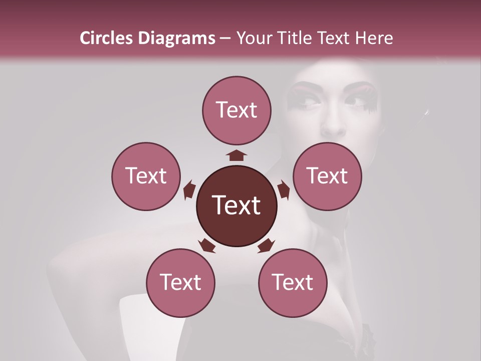 Caucasian Posing Cosmetics PowerPoint Template