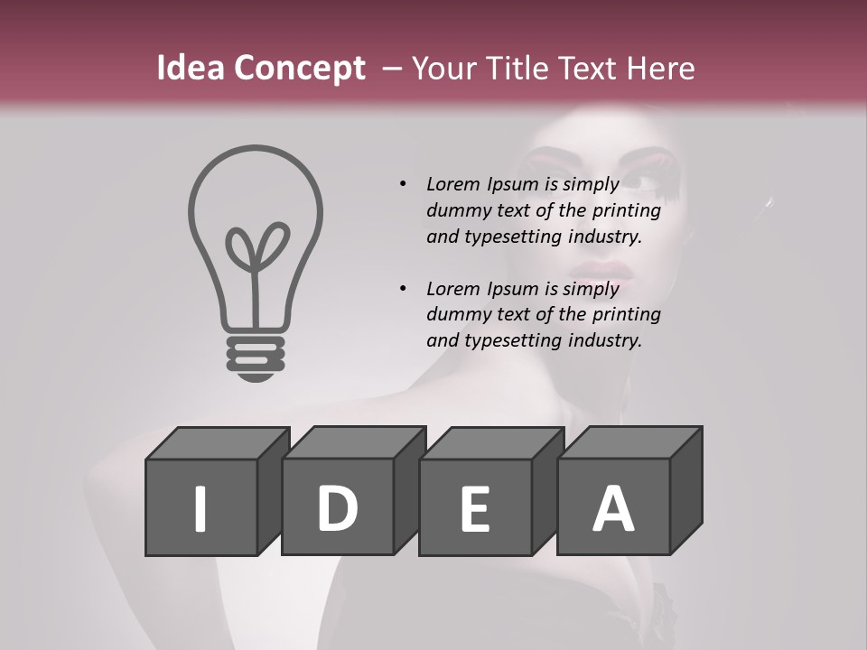 Caucasian Posing Cosmetics PowerPoint Template