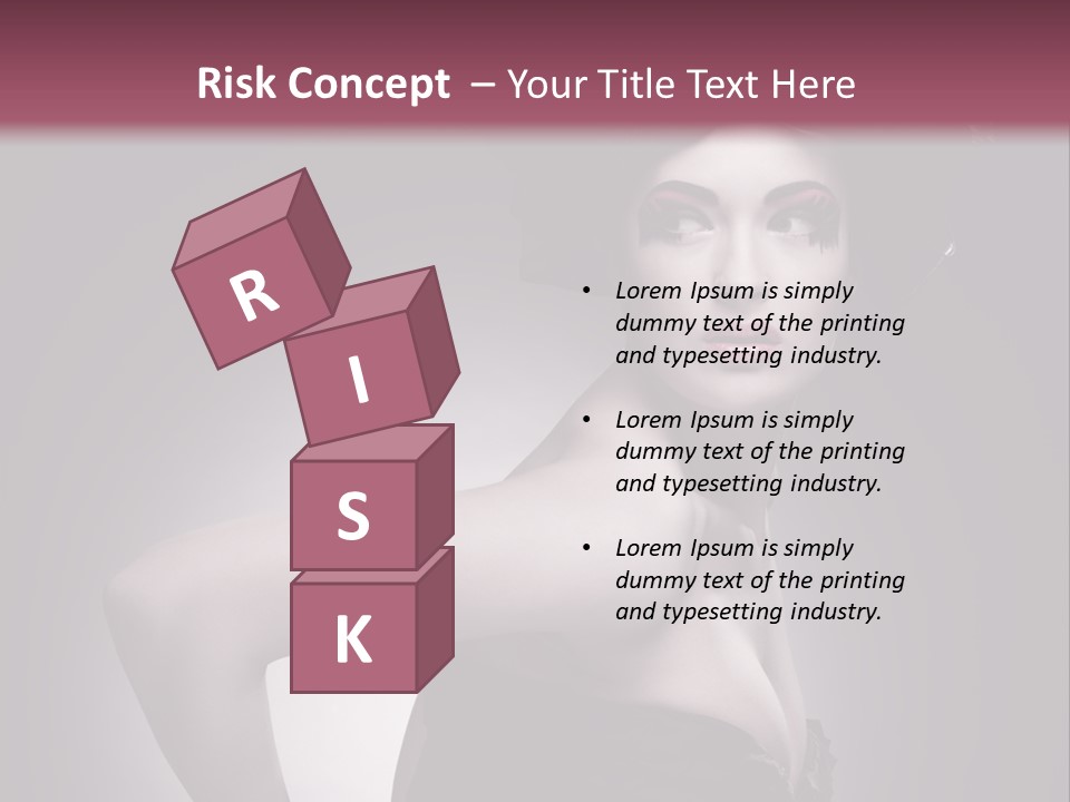 Caucasian Posing Cosmetics PowerPoint Template