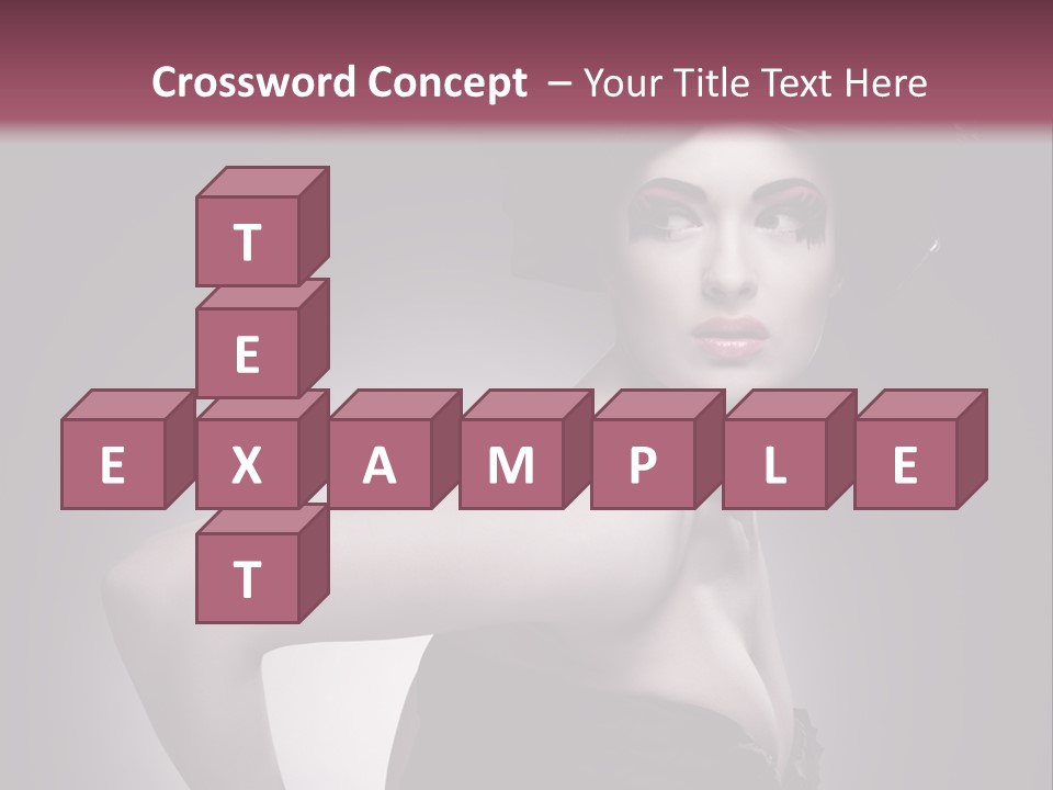 Caucasian Posing Cosmetics PowerPoint Template