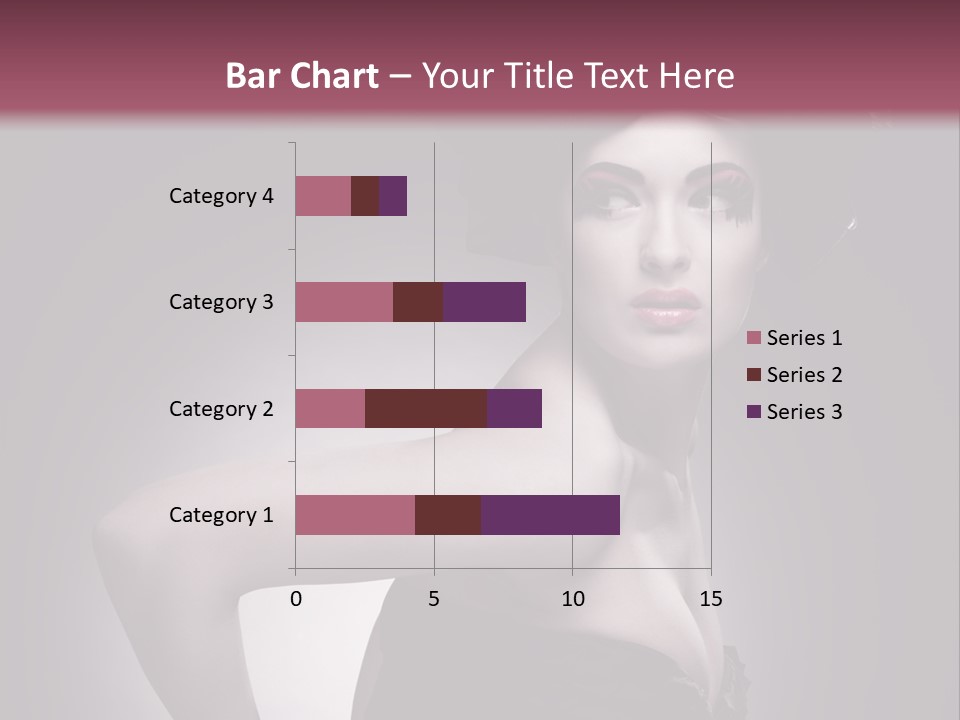 Caucasian Posing Cosmetics PowerPoint Template