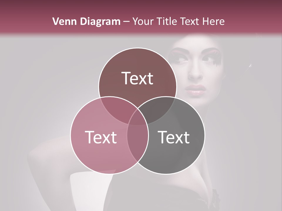 Caucasian Posing Cosmetics PowerPoint Template