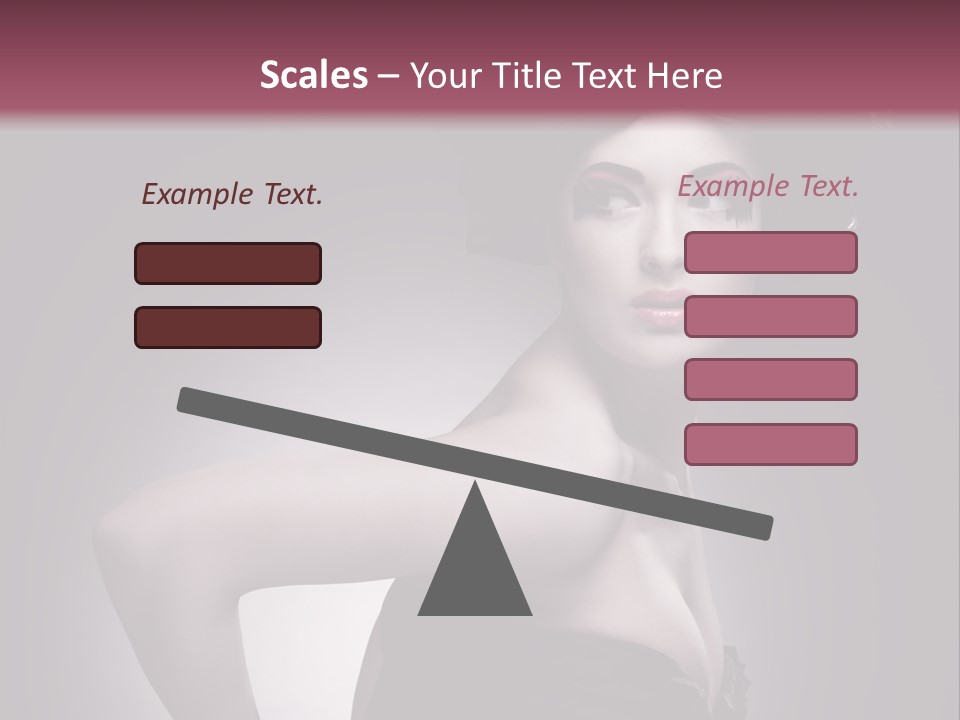 Caucasian Posing Cosmetics PowerPoint Template