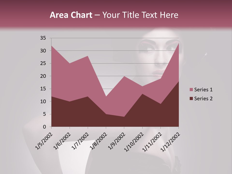 Caucasian Posing Cosmetics PowerPoint Template