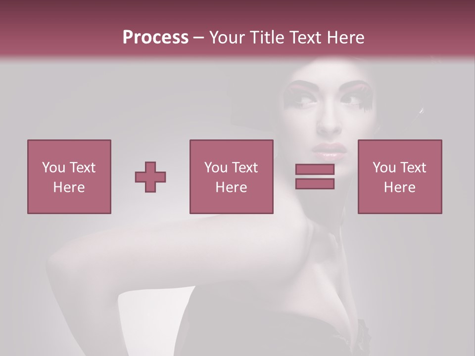 Caucasian Posing Cosmetics PowerPoint Template