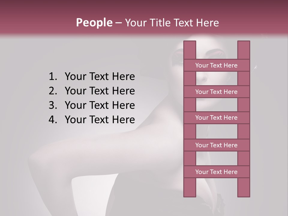 Caucasian Posing Cosmetics PowerPoint Template