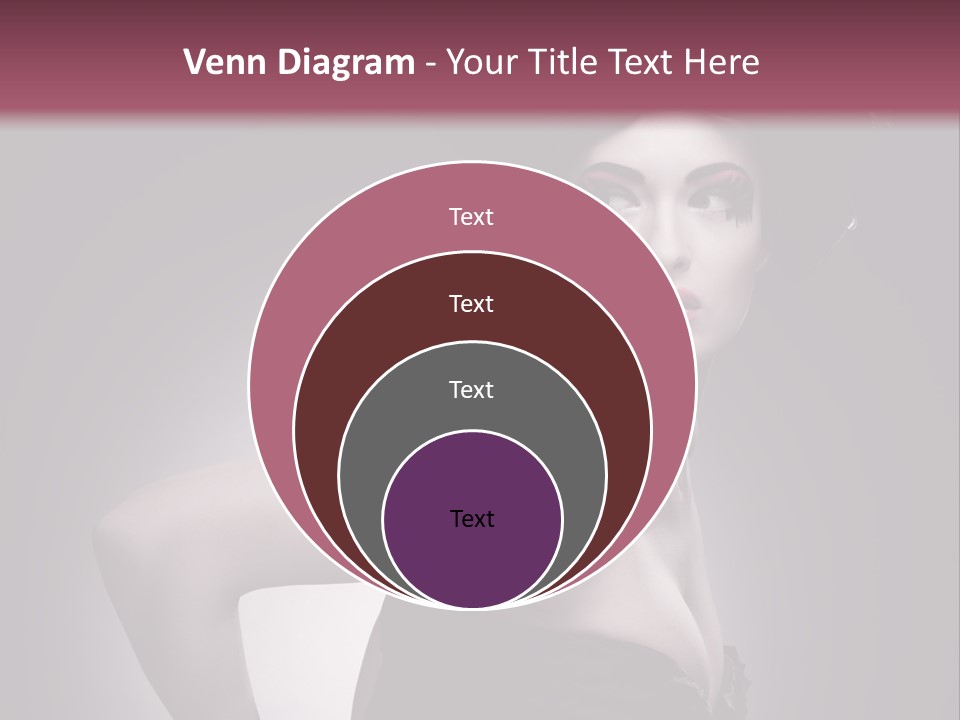 Caucasian Posing Cosmetics PowerPoint Template