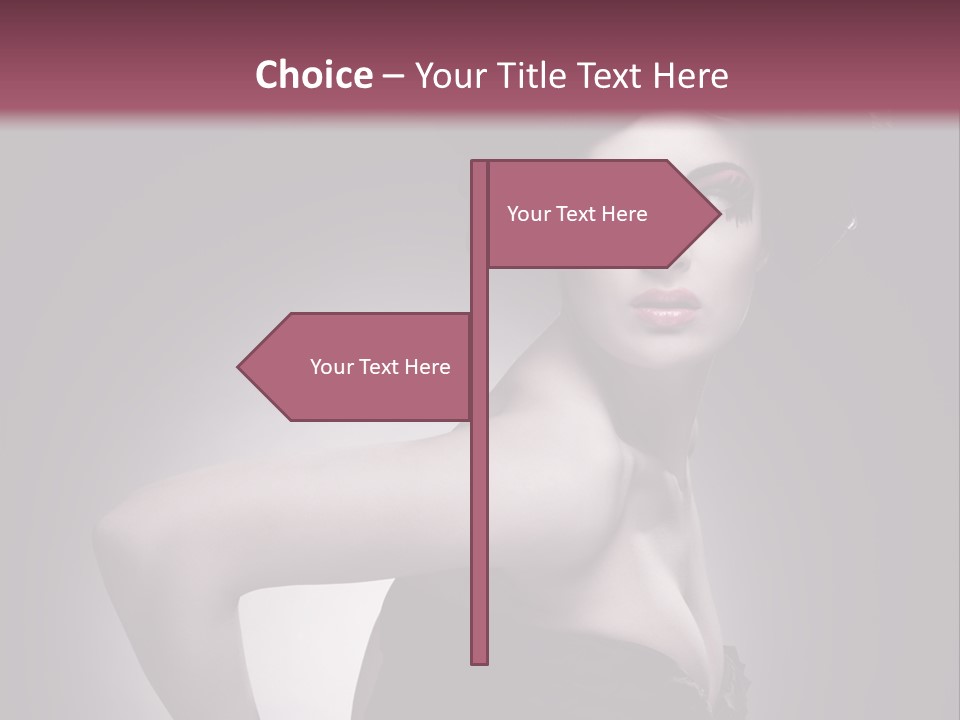 Caucasian Posing Cosmetics PowerPoint Template