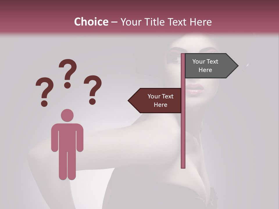 Caucasian Posing Cosmetics PowerPoint Template