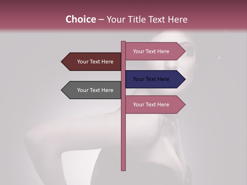 Caucasian Posing Cosmetics PowerPoint Template